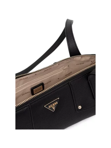 Geantă shopper Guess cu autograf negru
