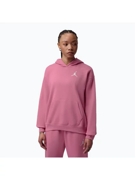 Bluză pentru femei Jordan Fleece Hoodie desert berry/white alb