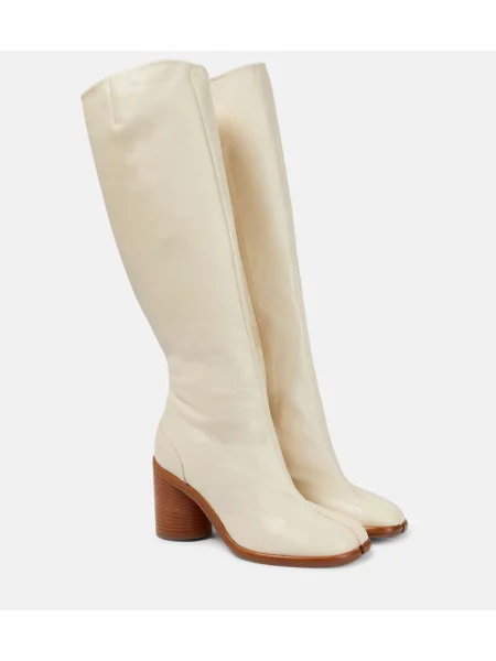 Kožené kozačky Maison Margiela bílé