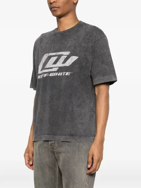 Grafic tricou Off-white cu autograf alb
