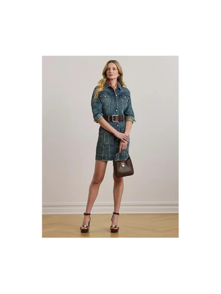 Lauren Ralph Lauren sukienka midi prosta niebieski