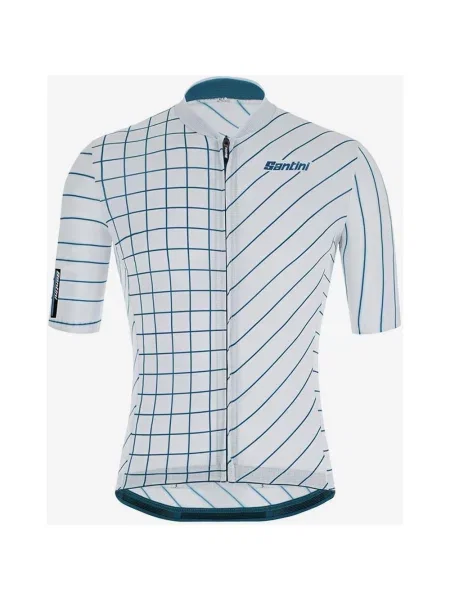 Koszulka z krótkim rękawem Santini Eco Sleek Dinamo biało-niebieska Corte Sleek XS biała