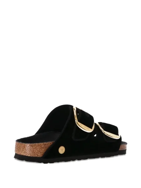 Кадифени сандали Birkenstock с катарама черно