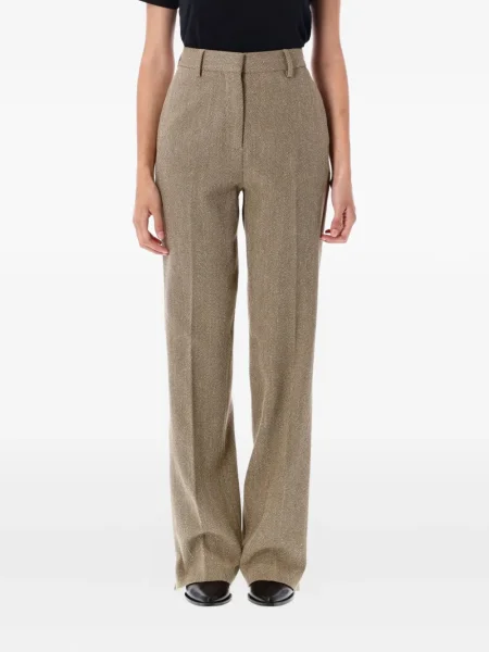 Pantaloni Golden Goose cu model herringbone auriu