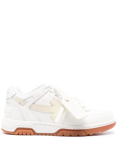 Sneakerși Off-white din piele business alb