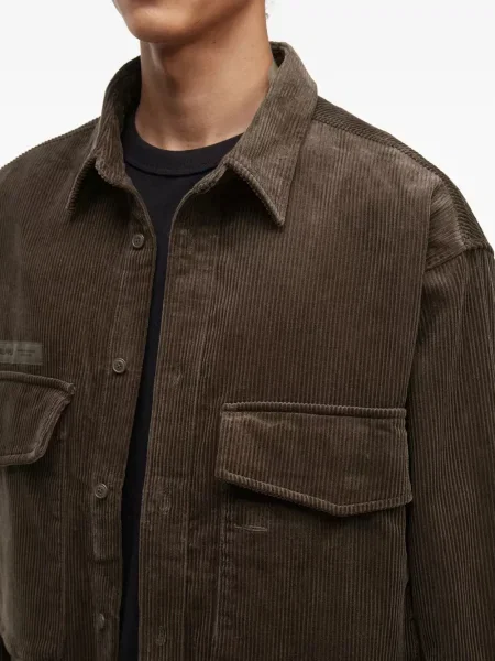 Риза Alpha Industries от рипсено кадифе кафяво