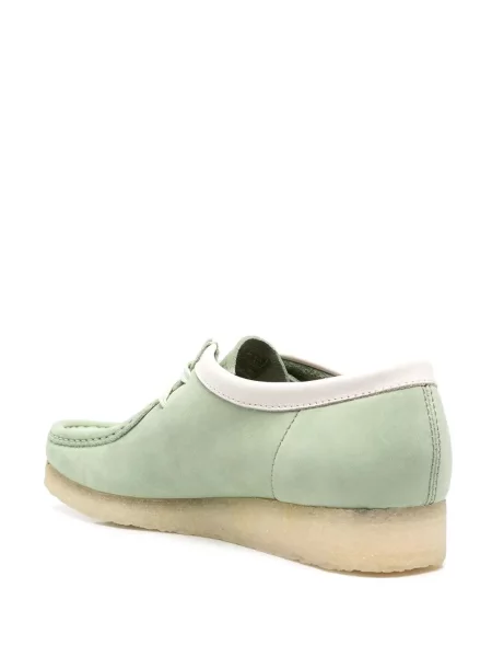 Półbuty Clarks Originals sznurowane koronkowe zielone