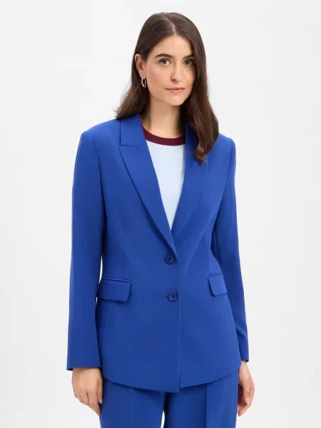 Długi blezer o kroju regular fit z mieszanki S.oliver Black Label czarna