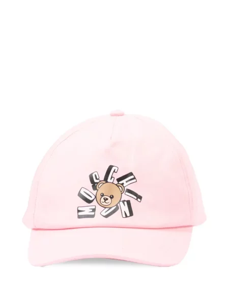 Czapka z daszkiem dziecięca Moschino różowa
