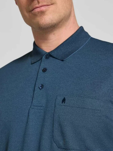 Ragman Koszulka Polo Z Pikowanym Wzorem blau granatowe
