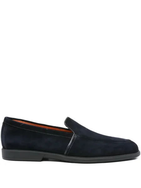 Pantofi loafer Santoni din piele de căprioară albastru