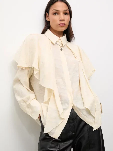 Answear.LAB camasa cu guler clasic relaxed bej