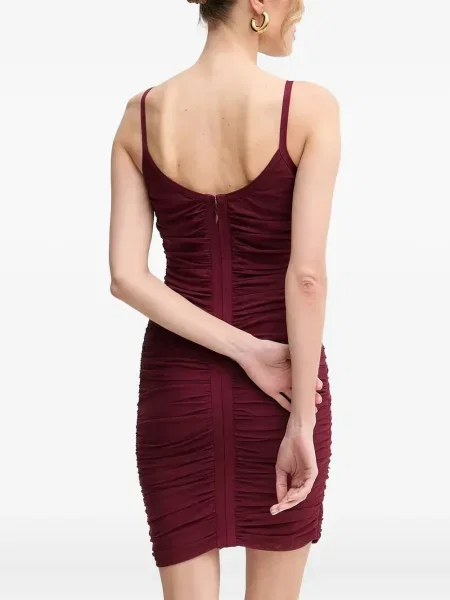 Rochie Hervé Léger cu decolteu în V de costum roșu