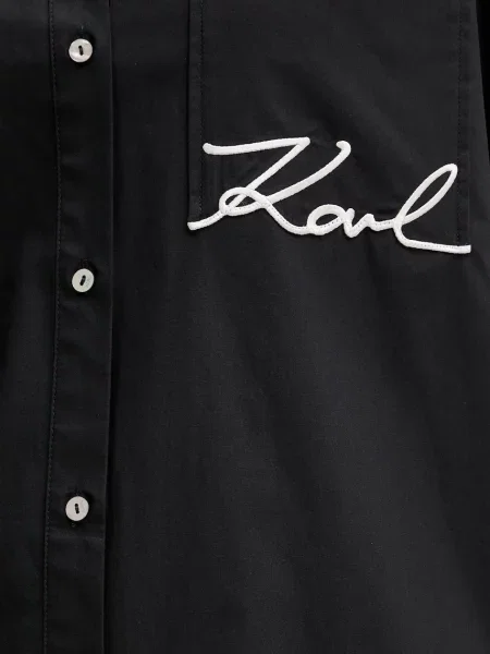 Сорочка Karl Lagerfeld relaxed класичний комір чорний