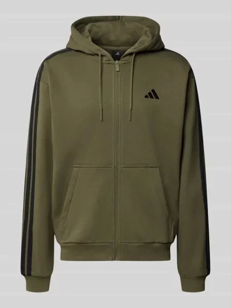 Bluza rozpinana o kroju regular fit z mieszanki bawełny model M 3S FL FZ HD' Adidas Sportswear oliwkowa