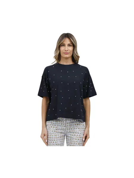 Krótka koszulka Alpha Studio niebieska