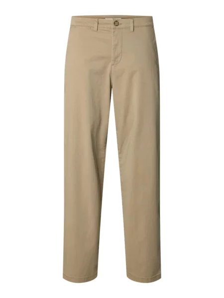 SELECTED Chino kalhoty šedobéžová