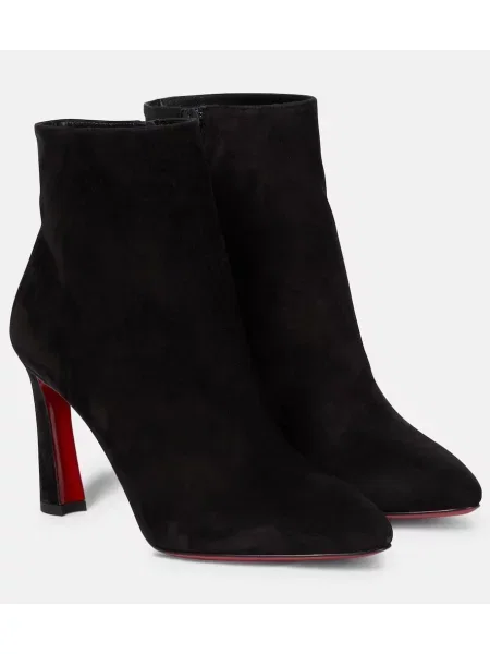 Cizme scurte Christian Louboutin din piele de căprioară negru