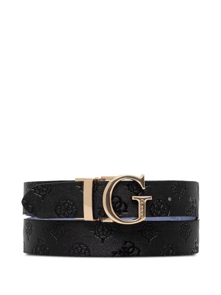 Reversibil curea Guess cu autograf negru