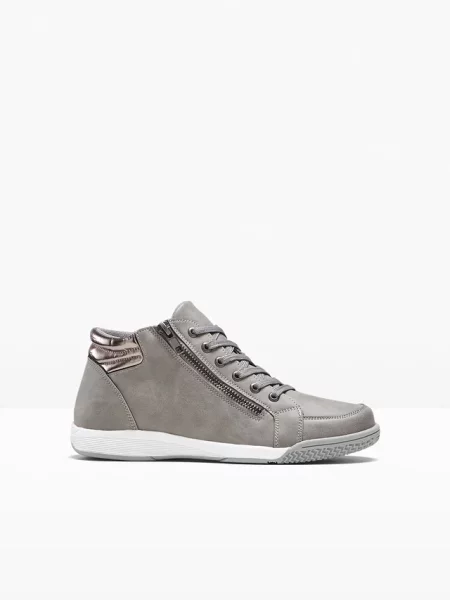 Wysokie sneakersy z zamkiem szare