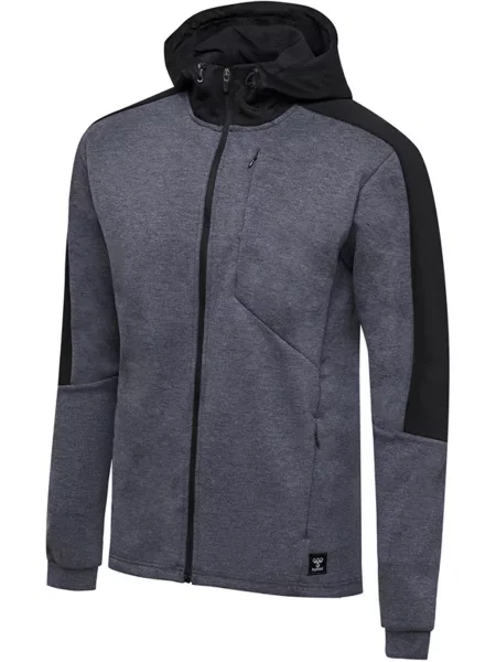 Bluza fitness Hummel hmltropper zip z kapturem szara