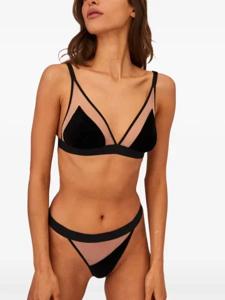 Chiloți tanga Undress Code de catifea negru