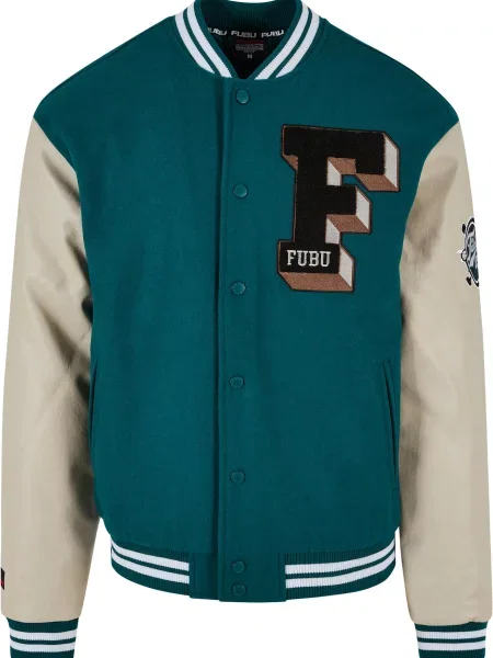 FUBU Geacă de primăvară-toamnă bej / verde negru