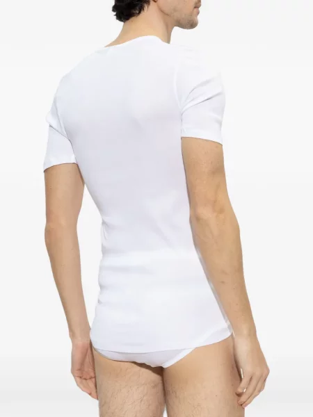 Tricou Hanro cu decolteu în V alb