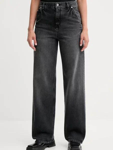 Kenzo jeans Kenzo x Futura high waist gri