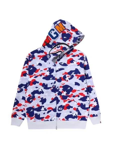Hanorac cu glugă A Bathing Ape® cu model camuflaj alb
