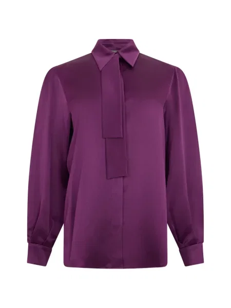 Cămașă Alberta Ferretti de mătase cu legături violet