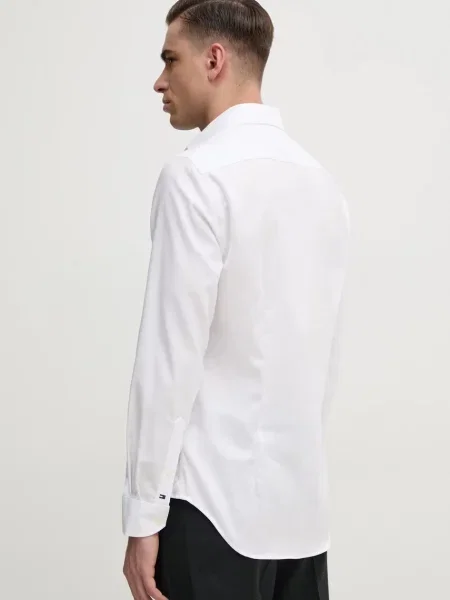 Košile Tommy Hilfiger slim s italským límcem bílá