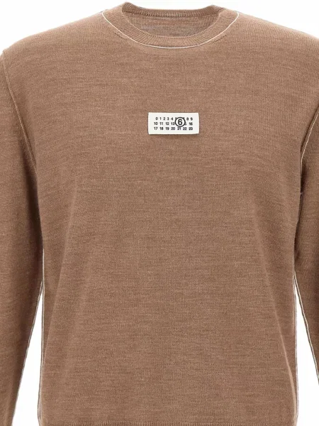 Pulover Mm6 Maison Margiela cu autograf maro