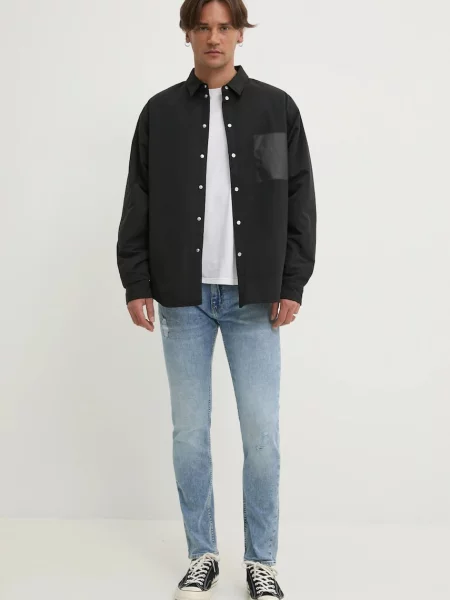 Куртка PURPLE BRAND SNAP FRONT SHIRT JACKET перехідна чорний