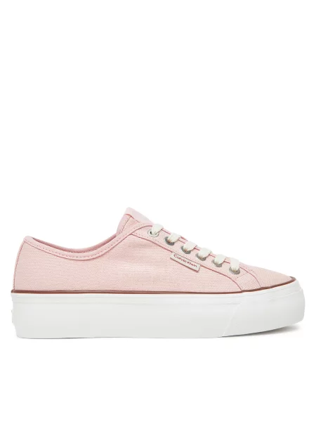 Tenisice Calvin Klein Jeans Vulc Flatform Ctn Logo Tag ružičasta