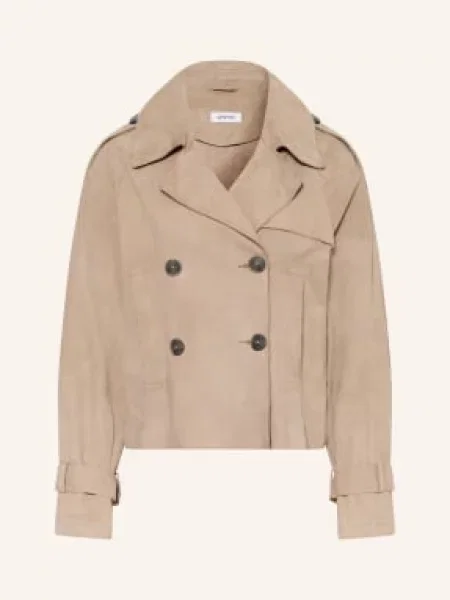 Darling Harbour Kurtka Skórzana beige beżowa