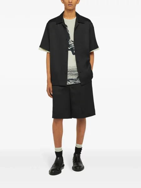 Krótka kołnierzykowy koszula Jil Sander czarna
