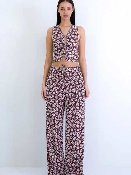 Trend Alaçatı Stili Haine de casă magenta alb