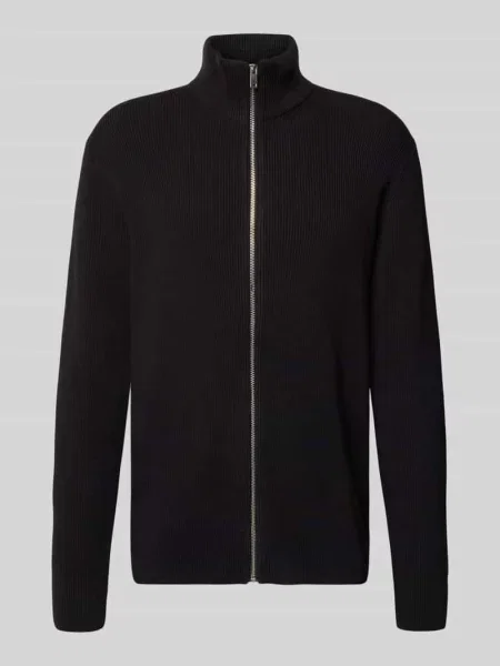 Sweter z dzianiny z kołnierzem Lindbergh czarny