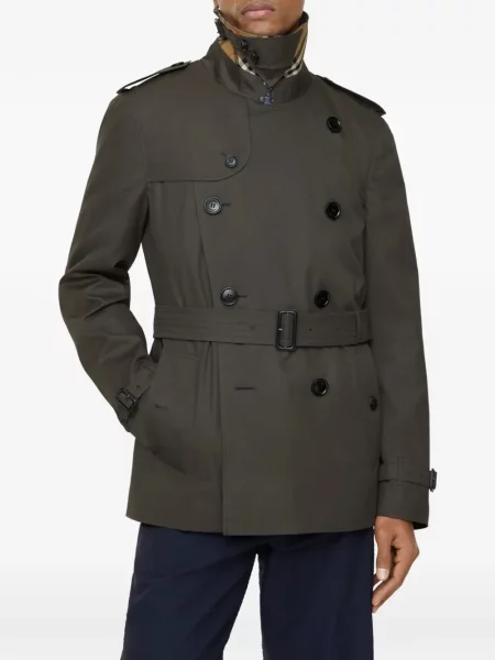 Trenčkot Burberry s tropickým vzorem šedý