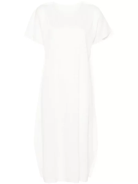 Rochie midi Pleats Please Issey Miyake plisată până la genunchi de costum alb