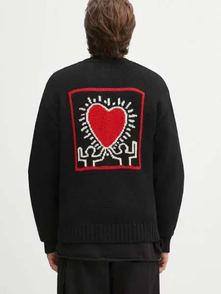 Wacko Maria cardigan din lână x Keith Haring negru
