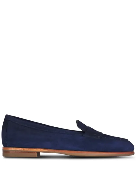 Pantofi loafer Santoni din piele de căprioară albastru