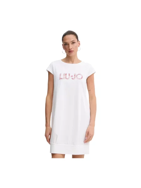 Sukienka mini Liu Jo z logo biała