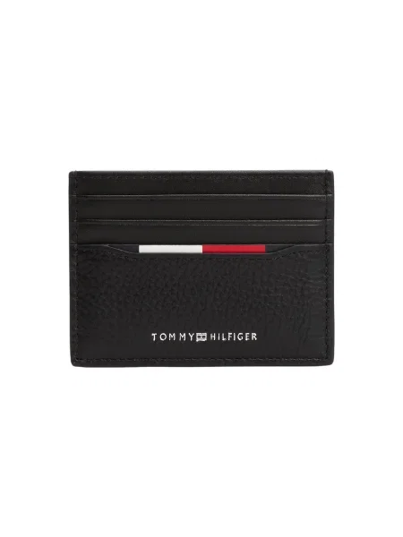 Usnjena denarnica Tommy Hilfiger črna
