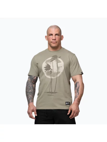 Tricou pentru bărbați Pitbull Palms light grey harbour gri