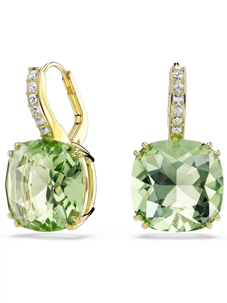 Swarovski náušnice dámske pozlátené swarovski kryštál MILLENIA zelená
