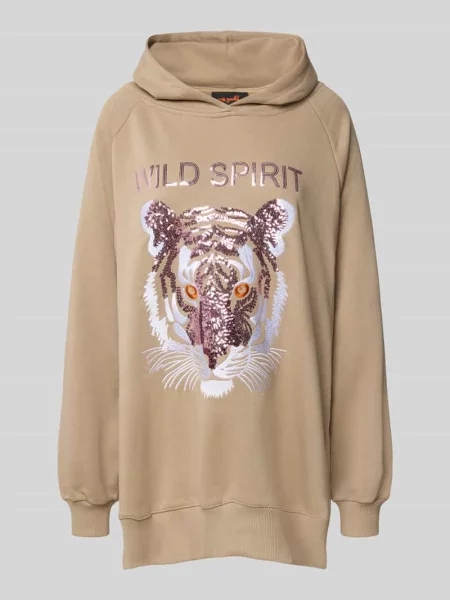 Bluza o kroju oversized z czystej bawełny z kapturem i nadrukiem z motywem Miss Goodlife