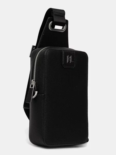 Кожаная сумка Karl Lagerfeld черная