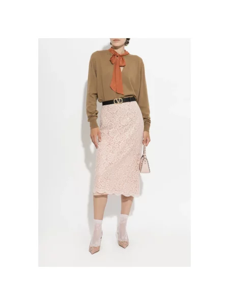 Sweter Valentino Garavani wełniany brązowy